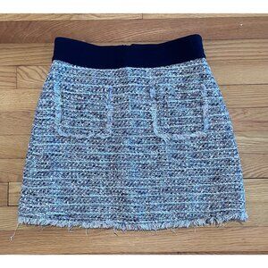 J Crew Womens Tweed Mini Skirt Size 4 Frayed Punk Coquette Preppy Feminine Soft